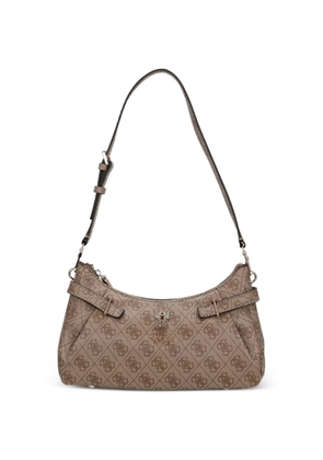 GUESS USA Yesba logo-pattern padlock-detail shoulder bag - Neutrals