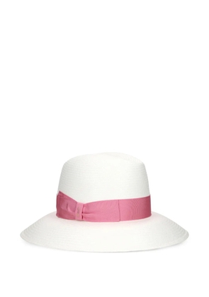 Borsalino Claudette grosgrain-trim straw hat - White