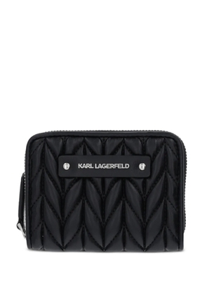 Karl Lagerfeld quilted logo-plaque wallet - Black