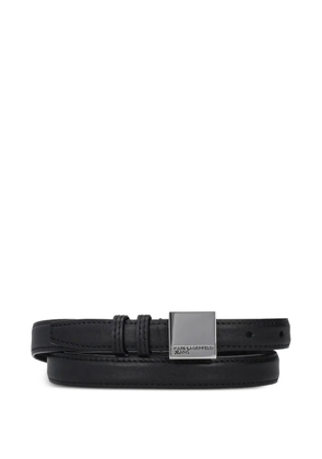 Karl Lagerfeld Jeans logo-engraved square-buckle belt - Black