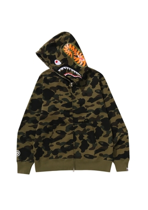 A BATHING APE® Shark camouflage-print zip-up hoodie - Green