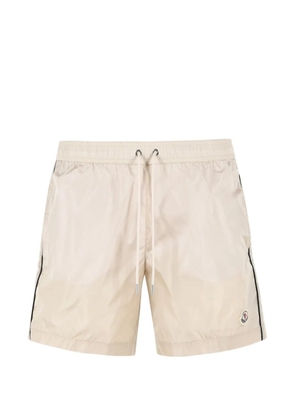 Moncler logo-patch drawstring swim shorts - Neutrals