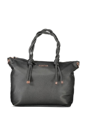 MARIO VALENTINO braided-handle drawstring tote bag - Black