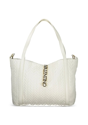 MARIO VALENTINO chevron-quilted logo-lettering tote bag - Neutrals