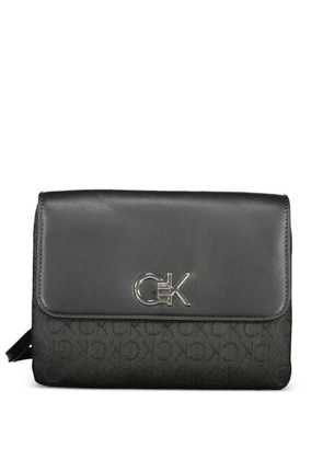 Calvin Klein monogram flap crossbody bag - Black