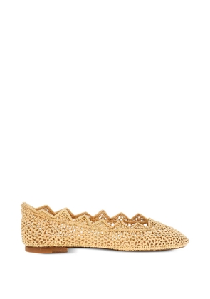 ODISSI Harper scalloped ballet flats - Neutrals