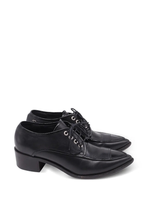 CHANEL Pre-Owned lace-up pointed-toe leather oxford shoes - Black