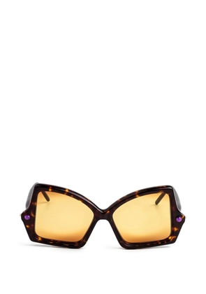 Kuboraum P30 geometric-frame sunglasses - Brown