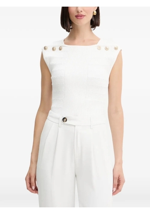 GUESS USA button textured top - White