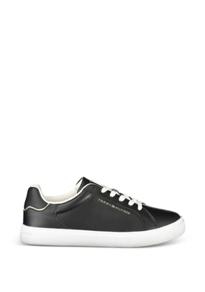 Tommy Hilfiger logo-print leather sneakers - Black