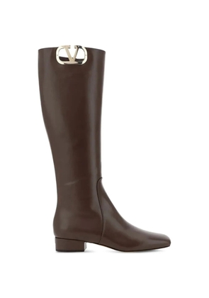 Valentino Garavani VLogo Type leather boots - Brown