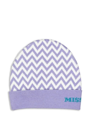 Missoni zigzag-knit beanie hat - Purple