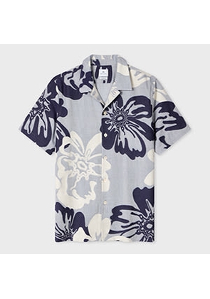 PS Paul Smith Pale Blue Floral Jacquard Short-Sleeve Shirt