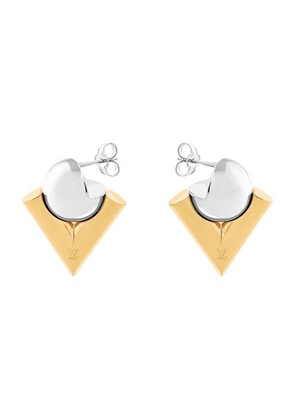 V For Vuitton Pearl And Metal Earrings