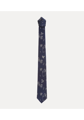 Vivienne Westwood Tie 7cm Flower & Orb Navy Blue  Men