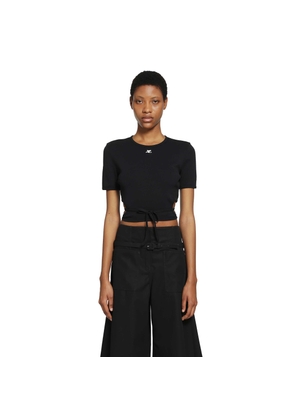 Cropped Cut-Out Jeresy T-Shirt