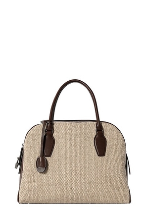 The Row India 12.0 Canvas Bag in Shell & Deep Brown Ans - Beige. Size all.
