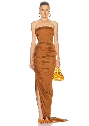 RICK OWENS LILIES Edfu Gown in Cognac - Brown. Size 38 (also in ).