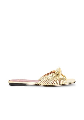 Valentino Garavani VG Annet Slide in Antique Brass Light - Metallic Gold. Size 36 (also in 37, 40).