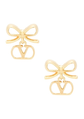 Valentino Garavani V Logo Signature Earrings in Oro - Metallic Gold. Size all.