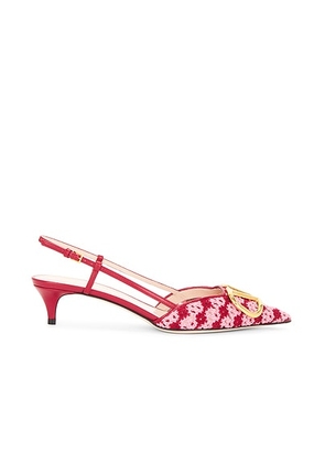 Valentino Garavani V Logo Signature 40 Slingback in Bright Red Candy Rose & Bright Red - Red. Size 37 (also in 41).