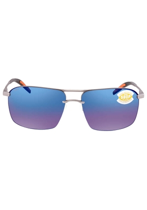 Costa Del Mar SKIMMER Blue Mirror Polarized Polycarbonate Mens Sunglasses SKM 228 OBMP 62