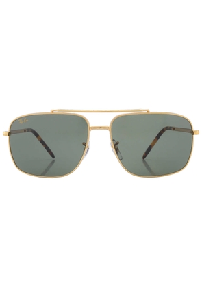 Ray Ban Green Square Unisex Sunglasses RB3796 919631 62