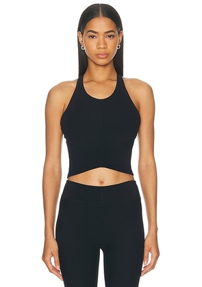 Beyond Yoga Impulse Ribbed High Neck Tank Top in Black Onyx - Black. Size XS (also in S, M).