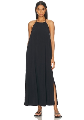 Beyond Yoga Go With The Flow Halter Dress in True Black - Black. Size XS (also in S, M, L).