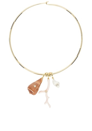 Eliou Briny Necklace in Brown - Metallic Gold,Brown. Size all.