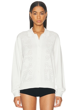 Carhartt WIP Signet Cardigan in Wax - White. Size XS (also in L, M, S).