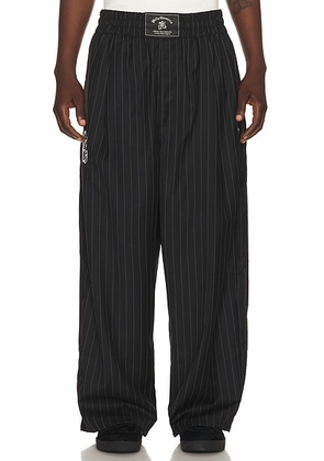 Adidas Originals x Willy Chavarria Pinstripe Pants in Black & White - Black. Size M (also in L, XL/1X, XXL/2X).