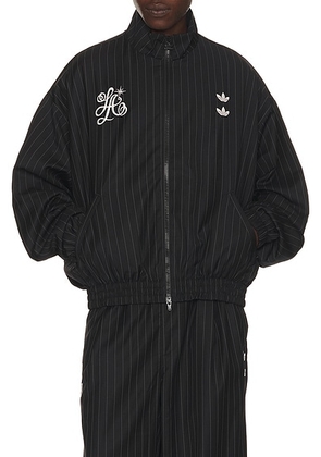 Adidas Originals x Willy Chavarria Pinstripe Jacket in Black & White - Black. Size M (also in L, XL/1X, XXL/2X).