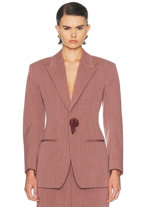 Bottega Veneta Tailored Jacket in Pink & Carrubo Melange - Brick. Size 42 (also in ).