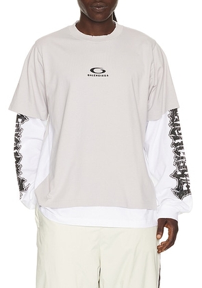 Balenciaga Double T-Shirt in Light Grey & White - Grey. Size S (also in L, M).