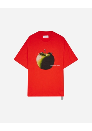 Men s Apple Print Oversized Fit T-Shirt Red
