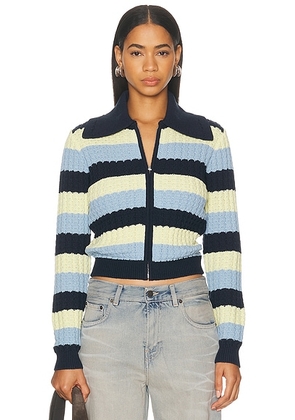 Guest In Residence Kirby Jacket in Clear Sky Combo - Navy,Cream. Size XS (also in L, M, S).