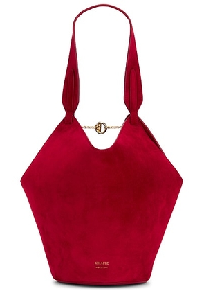 KHAITE Lotus Small Tote Bag in Ruby - Red. Size all.
