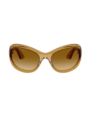 Oliver Peoples X Khaite Oval Sunglasses in Light Brown - Brown. Size all.