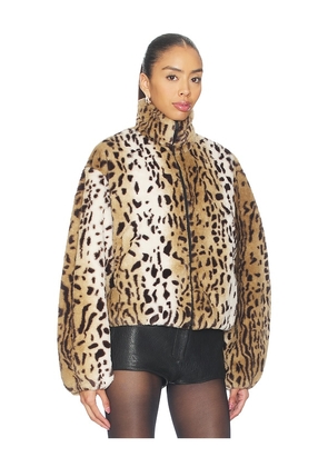 Amanda Uprichard x REVOLVE Como Bomber Jacket in Brown. Size L. Also in S, XL, XS.