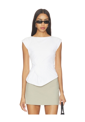 ALL THE WAYS Celly Twisted Top in White. Size XS. Also in XXS, S, M, L, XL.