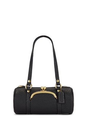 Coach Coach Originals Textured Pebble Leather Kisslock Barrel Bag 28 in Black.