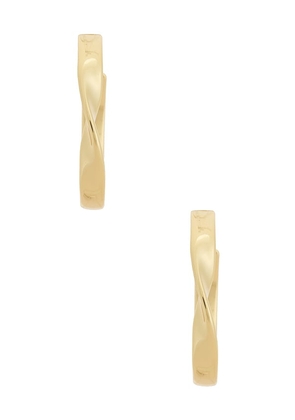 Ettika Heirloom Twist Medium Hoop Earrings in Metallic Gold.