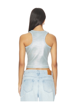 Casablanca Ribbed Plated Tank Top in Metallic Silver. Size XS. Also in S, M, L.