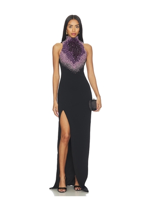 BALMAIN Amethyst Pearl Embroidered Dress in Black. Size 36. Also in 38.