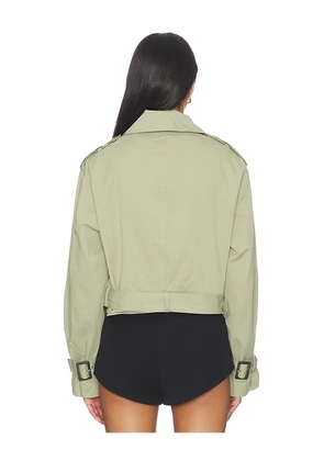 BLANKNYC Cropped Trench Coat in Sage. Size XS. Also in S, M, L.