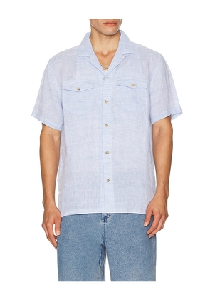 Faherty Reserve Basque Camp Shirt in Baby Blue. Size M. Also in S.