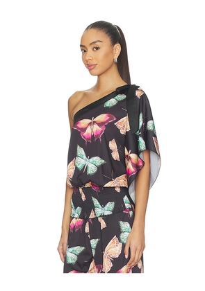Juliet Johnstone Mariposa One Shoulder Top in Black. Size L. Also in S, XS, M.