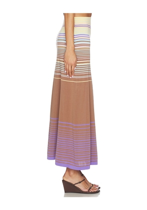 FAITHFULL Casia Maxi Skirt in Brown. Size S. Also in XS, M, L, XL.