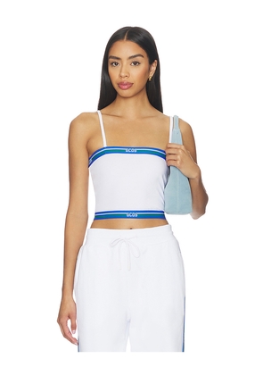 GCDS Logo Tape Mini Top in White. Size XXS. Also in XS, S, M, L.